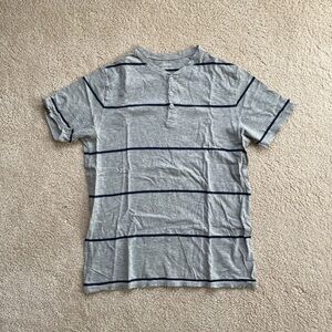 Merona Gray and Navy Striped Button Down Shirt